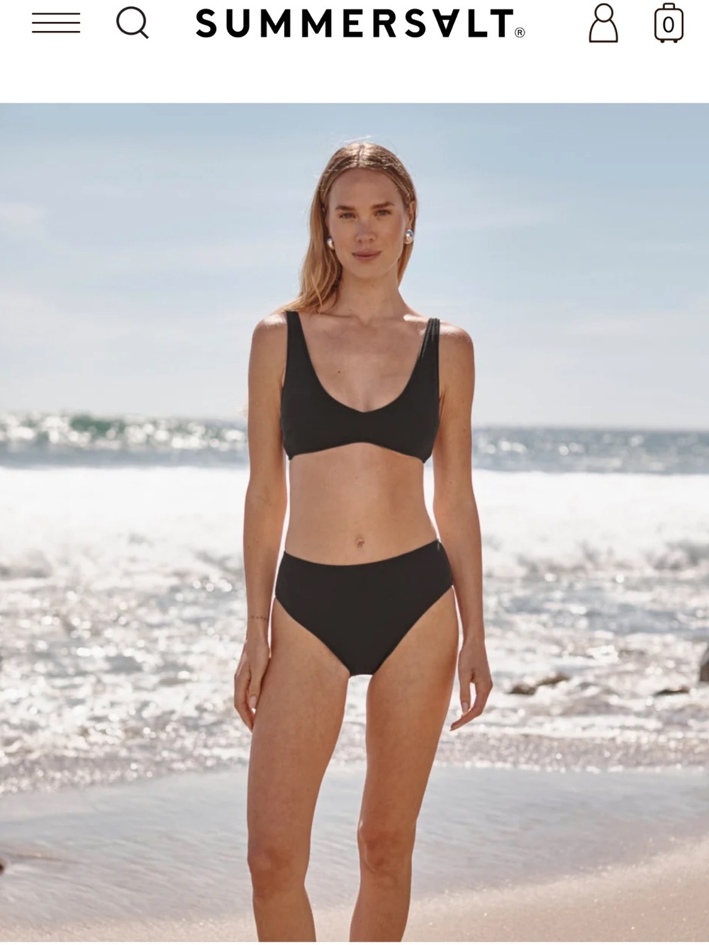 The Tide Bikini Set — Black (sea urchin)